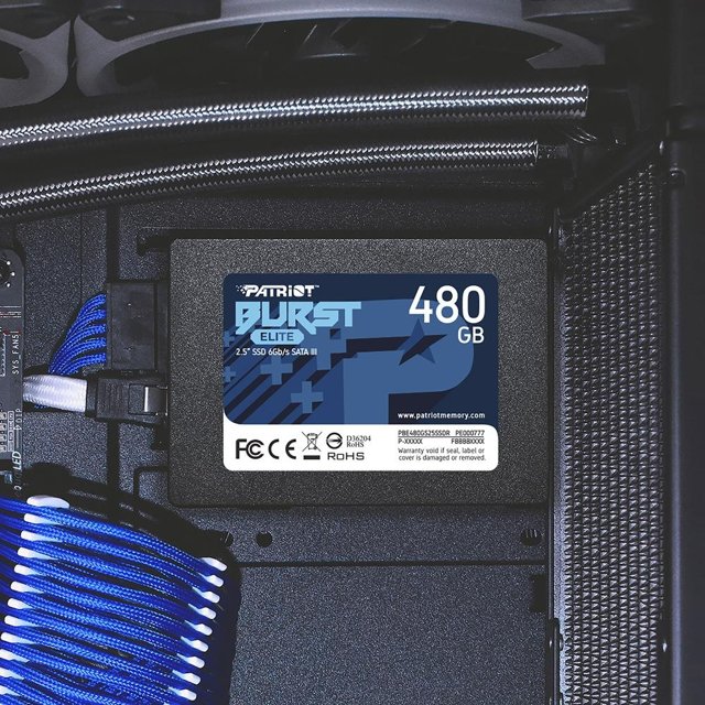 SSD Patriot Burst Elite 480GB Sata III Leitura 450MB/s e Gravação 320MB/s PBE480GS25SSDR
