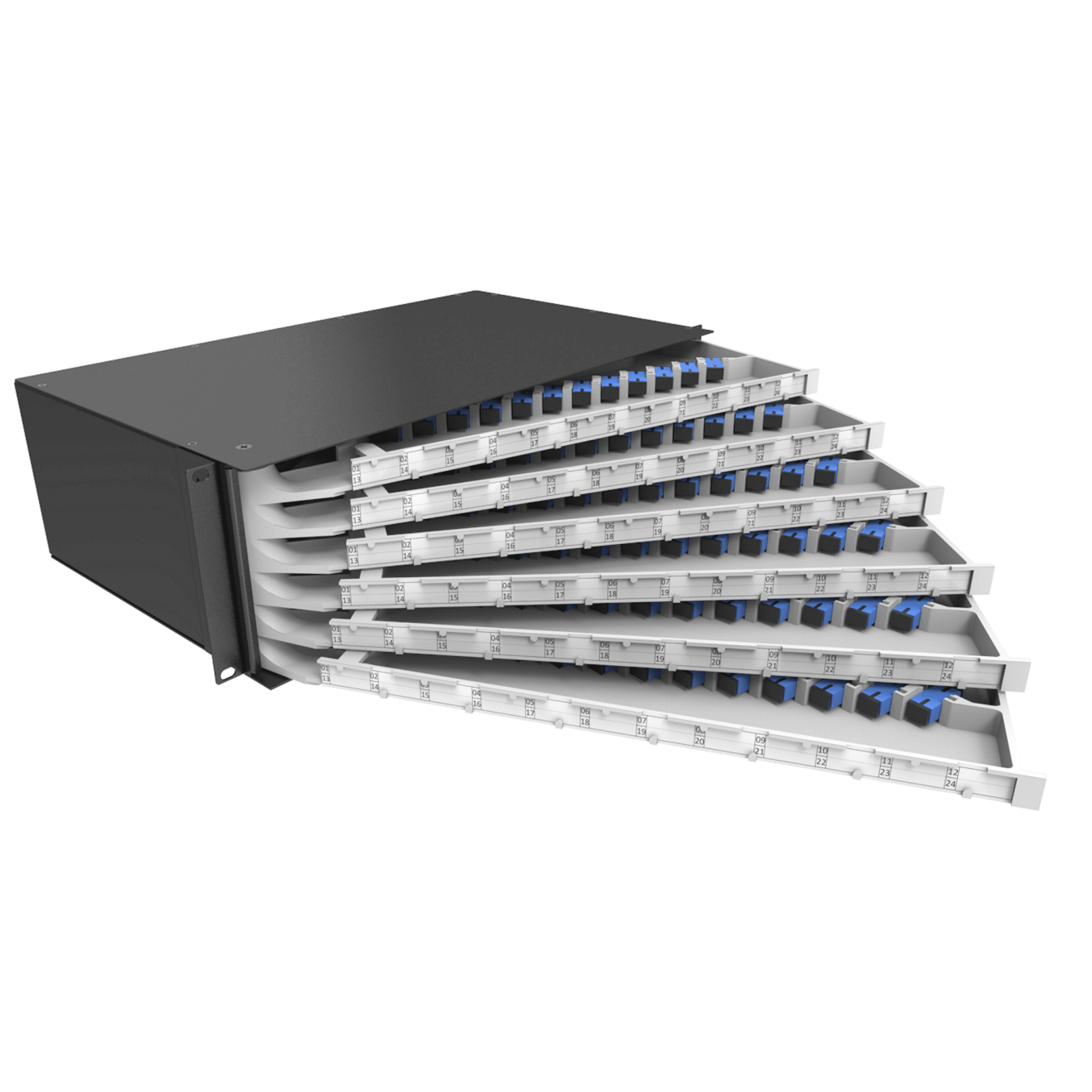 DIO-DISTRIBUIDOR INTERNO OPTICO ARTICULADO 72F LC -UPC SM 19'' 3U