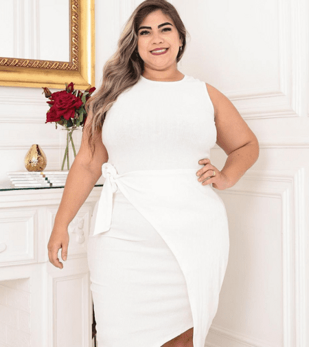 Vestido canelado plus size hotsell