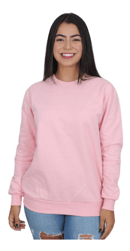 MOLETOM FLANELADO COM GOLA REDONDA SEM CAPUZ Delia Modas 90