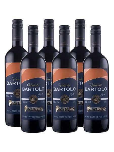 Vinho 100% Bordô Di Bartolo 750ml Garibaldi - Caixa 6