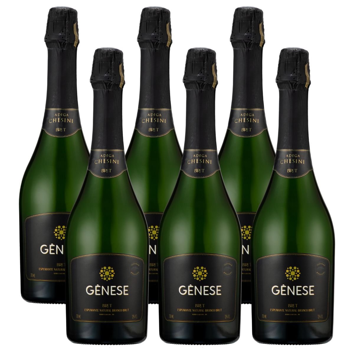 Espumante Brut Gênese Método Tradicional Adega Chesini Kit 6