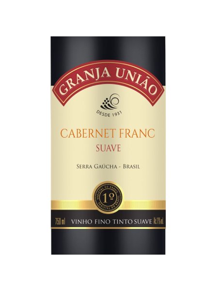 Vinho Cabernet Franc Suave Granja União 750ml Garibaldi