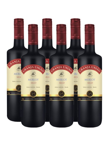 Vinho Merlot Granja União 750ml Garibaldi - Caixa 6