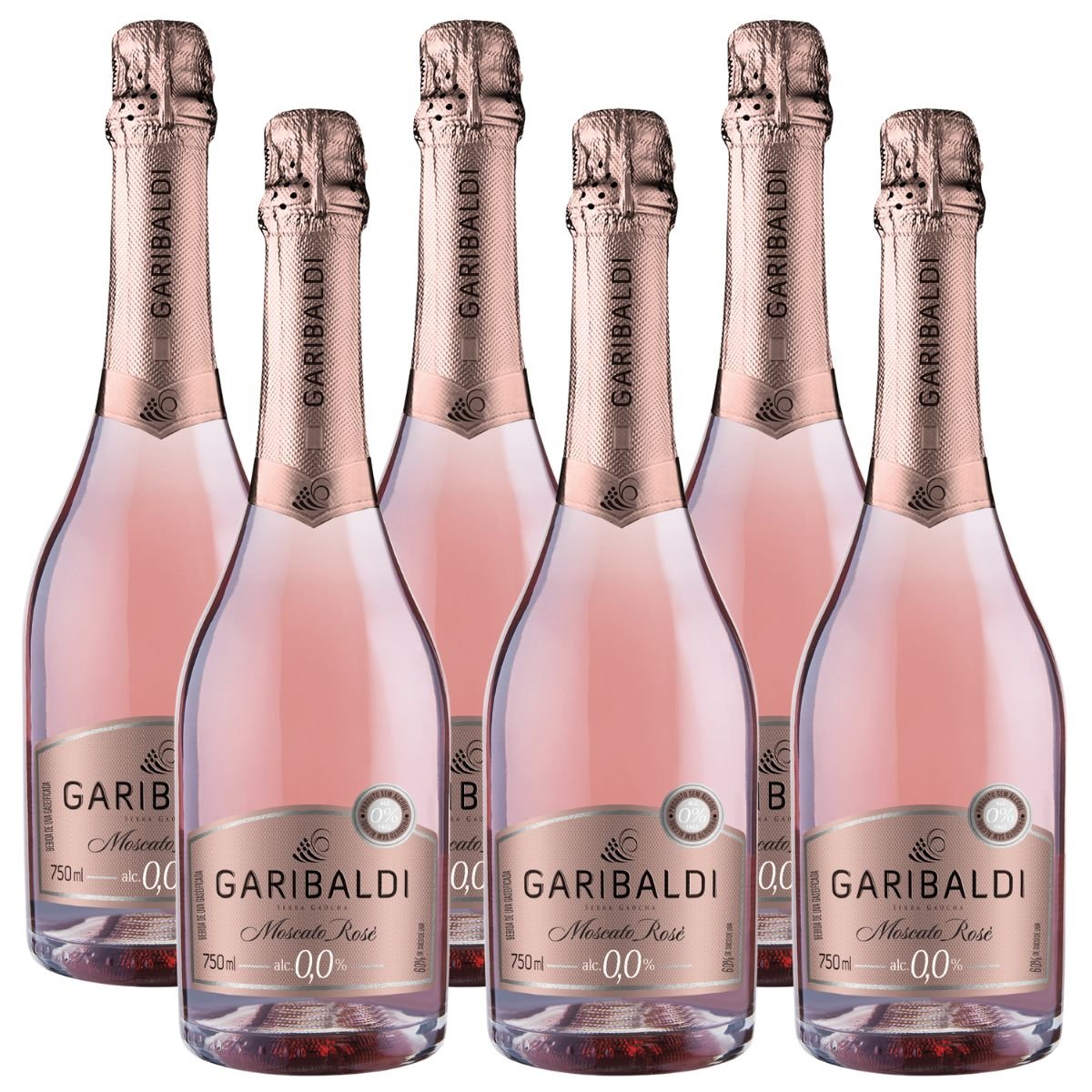 Espumante Moscato Rosé Zero Álcool 750ml Garibaldi - Caixa 6