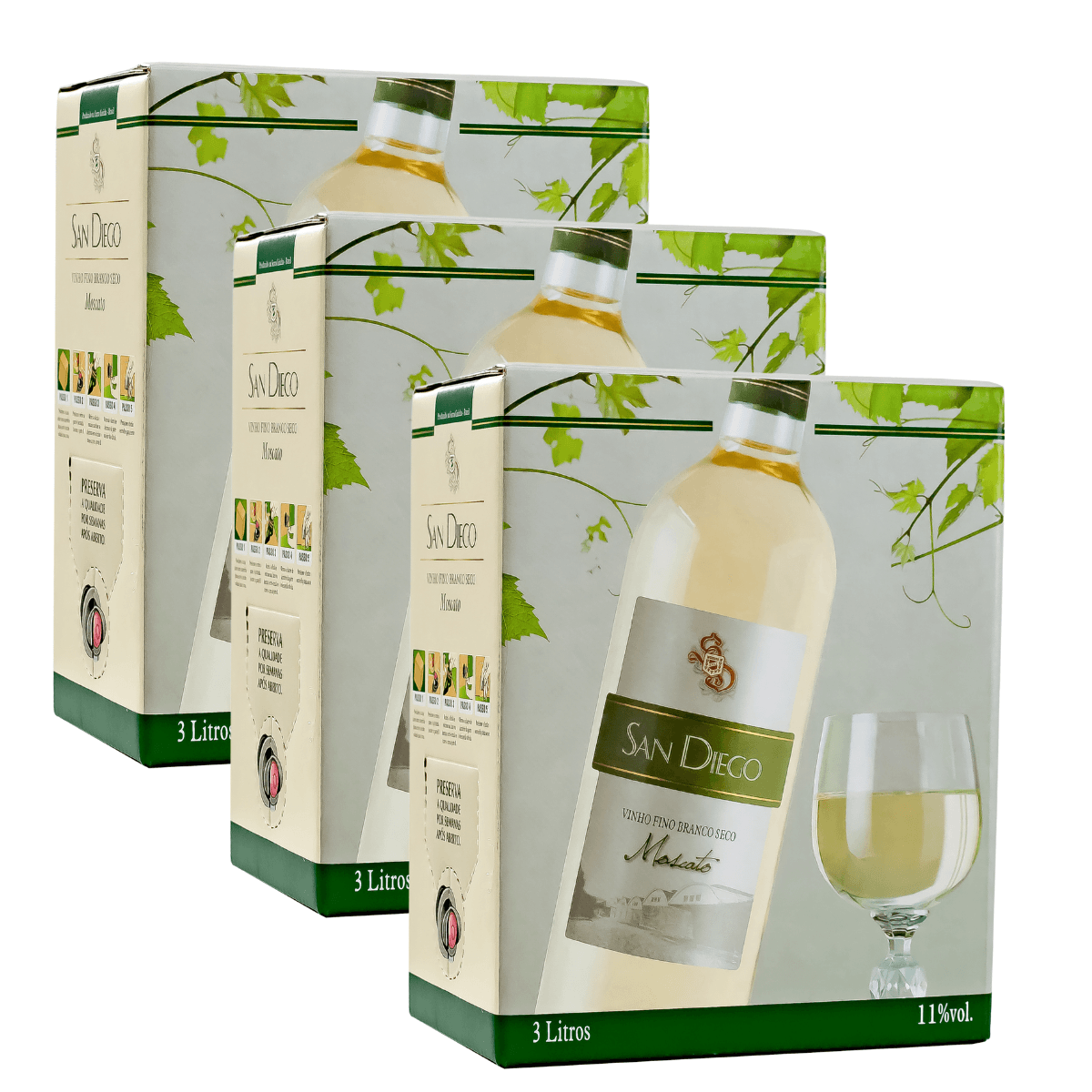 Vinho Moscato Bag-in-Box 3L San Diego - Caixa 3 | Adega R2