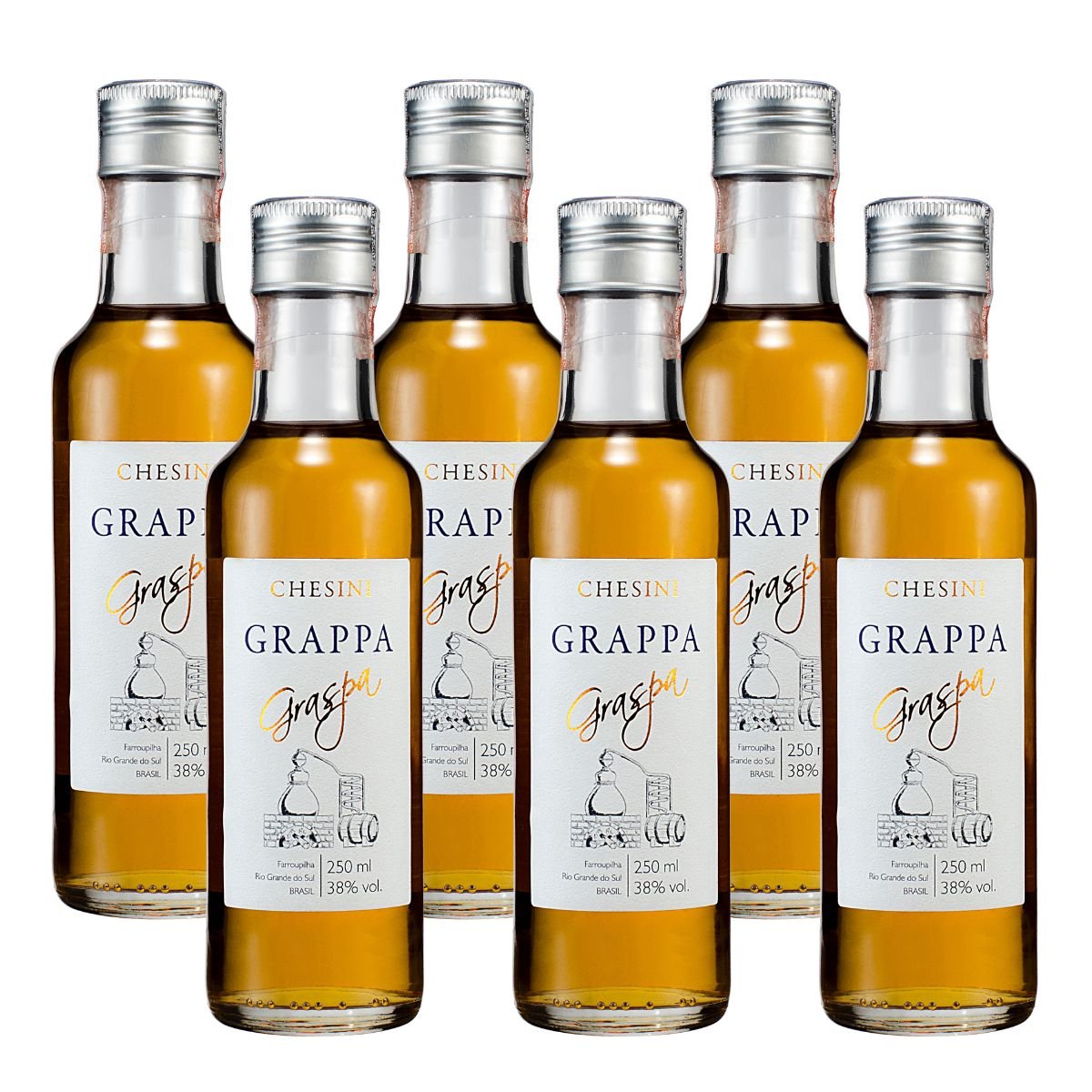 Grappa Ouro 250 ml Adega Chesini Caixa 6 | Adega R2