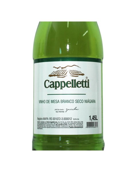 Vinho de Mesa Branco Seco 1,45L Pet Cappelletti
