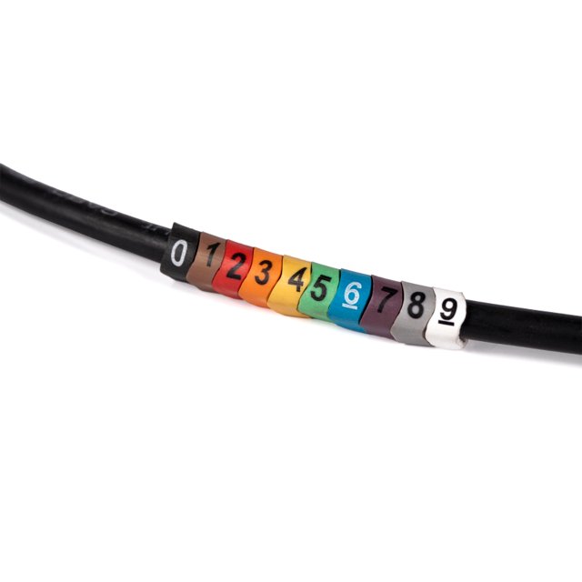 MARCADOR DE FIO ROXO PARA CABO DE 0,75mm² A 4mm² (NÚMERO 7) - 100 PEÇAS ...