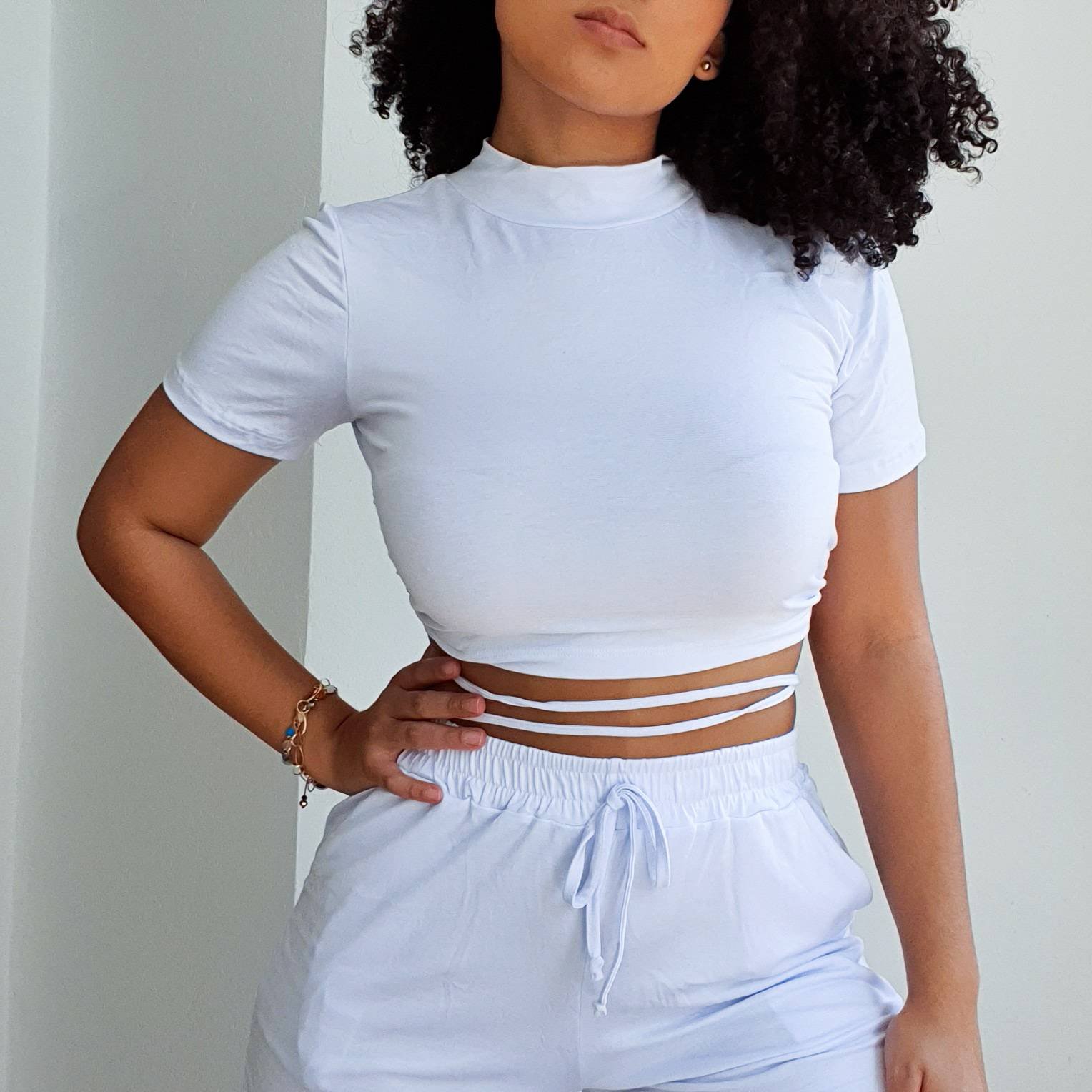 Conjunto Feminino Short e Blusa Branco