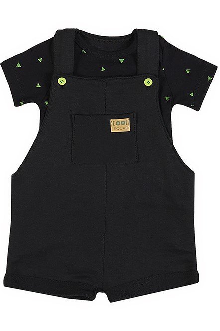 Jardineira All Black com Body ou Camiseta - Baby Gut