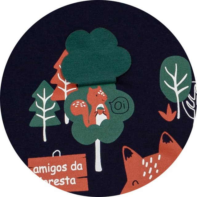 Conjunto Camiseta Manga Longa e Calça Amigos da Floresta - Jaca-Lelé