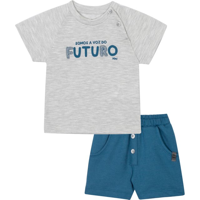 Conjunto Camiseta e Bermuda Voz do Futuro - Nini Bambini