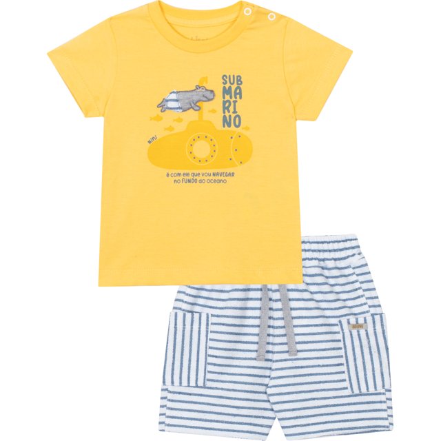 Conjunto Camiseta e Bermuda Submarino - Nini Bambini