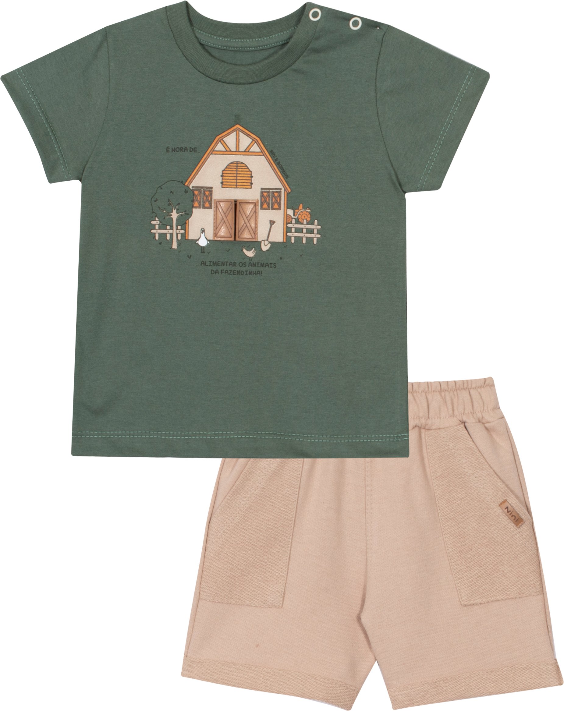 Conjunto Camiseta e Bermuda Fazendinha - Nini Bambini