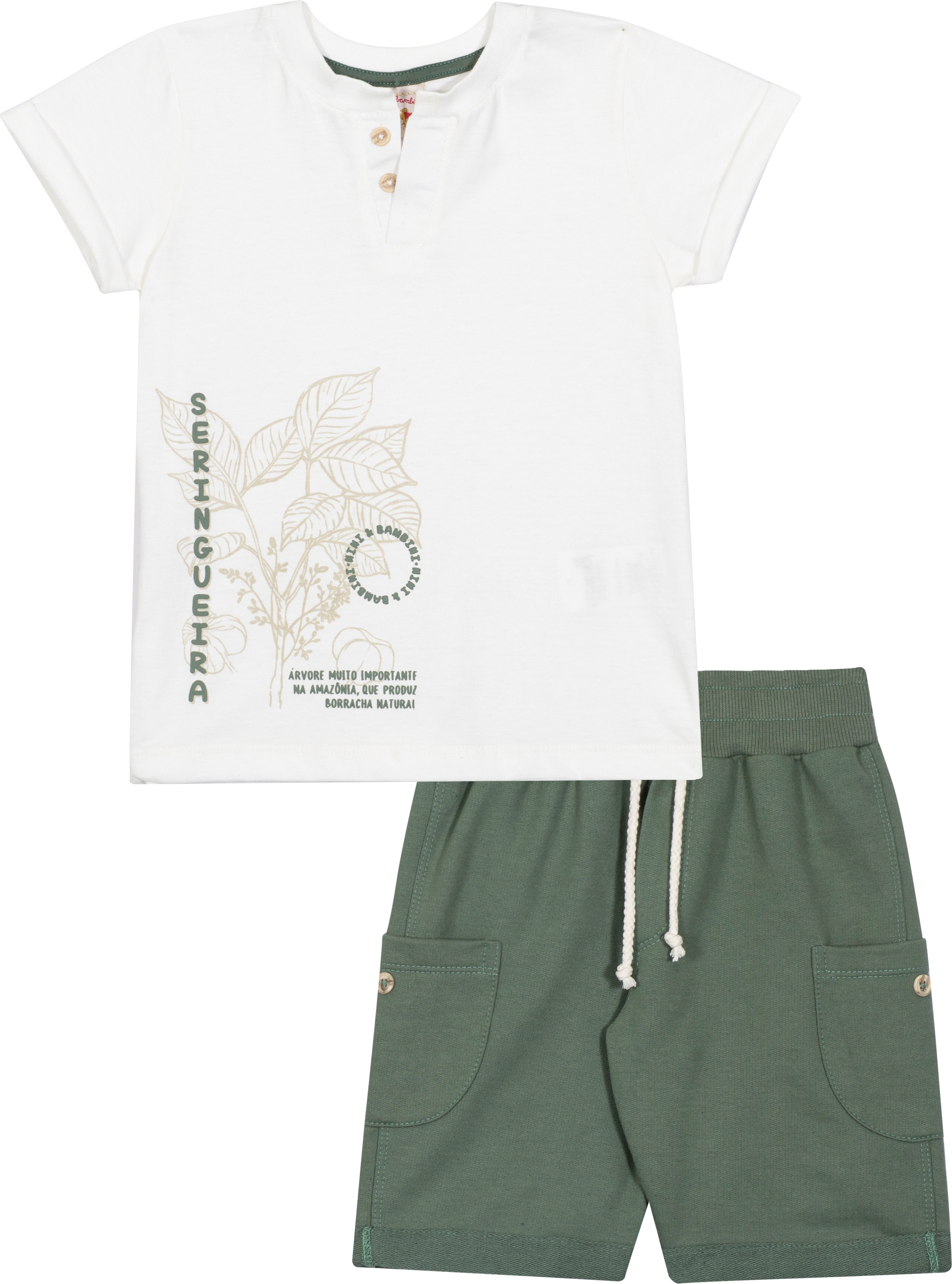 Conjunto Camiseta e Bermuda Amazônia - Nini Bambini