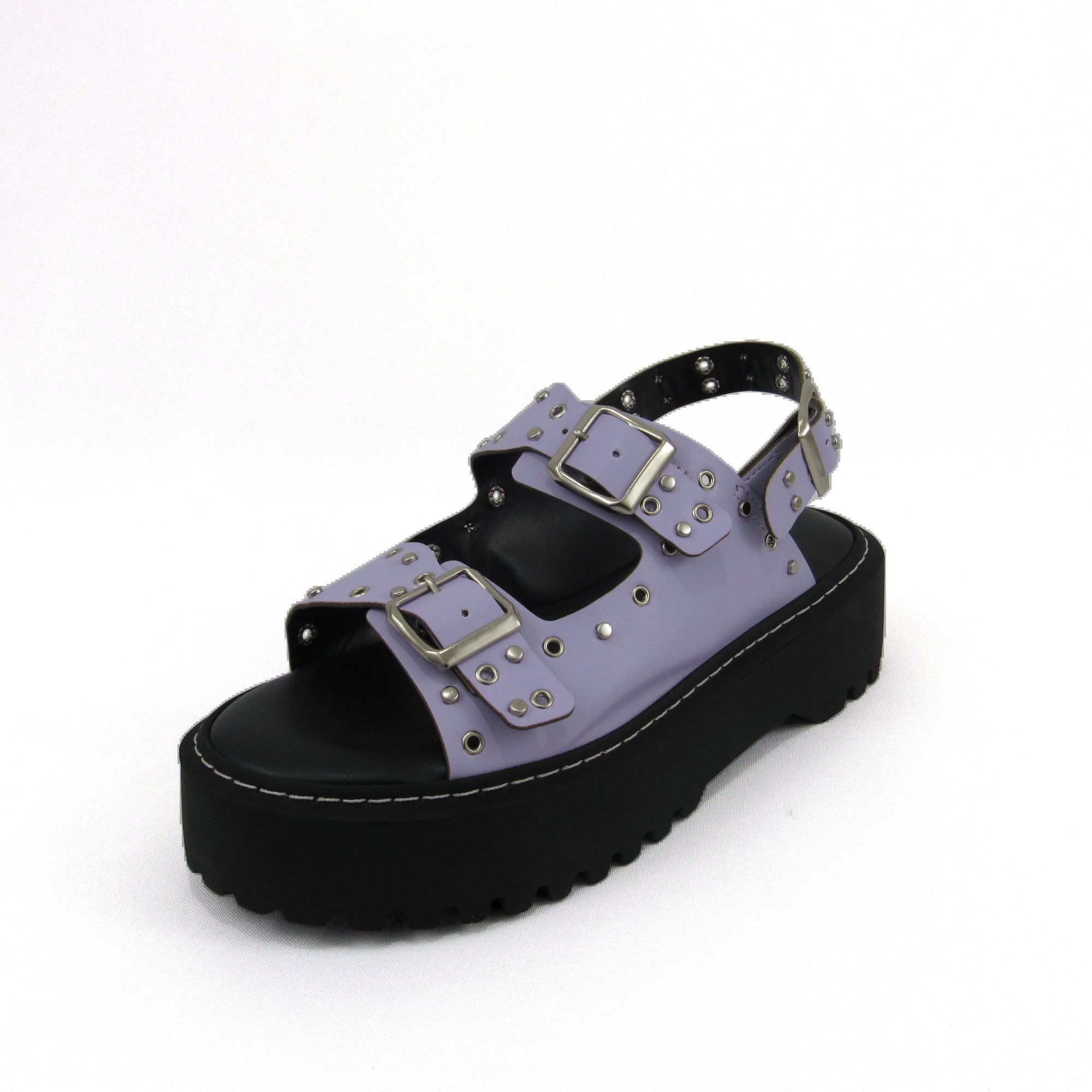 Sandália flat plataforma com spike Lavanda | BRISEIS