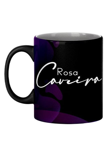 Caneca Preta Personalizada Rosa Caveira Melhor Qualidade!!!