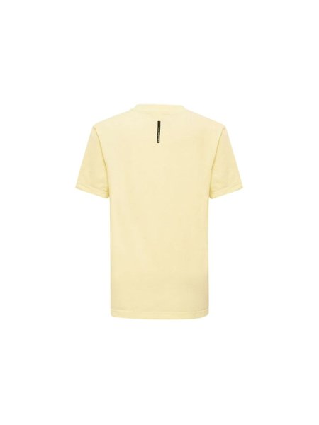 Camiseta Calvin Klein Jeans Infantil Logo Retângulo Peito Amarela claro
