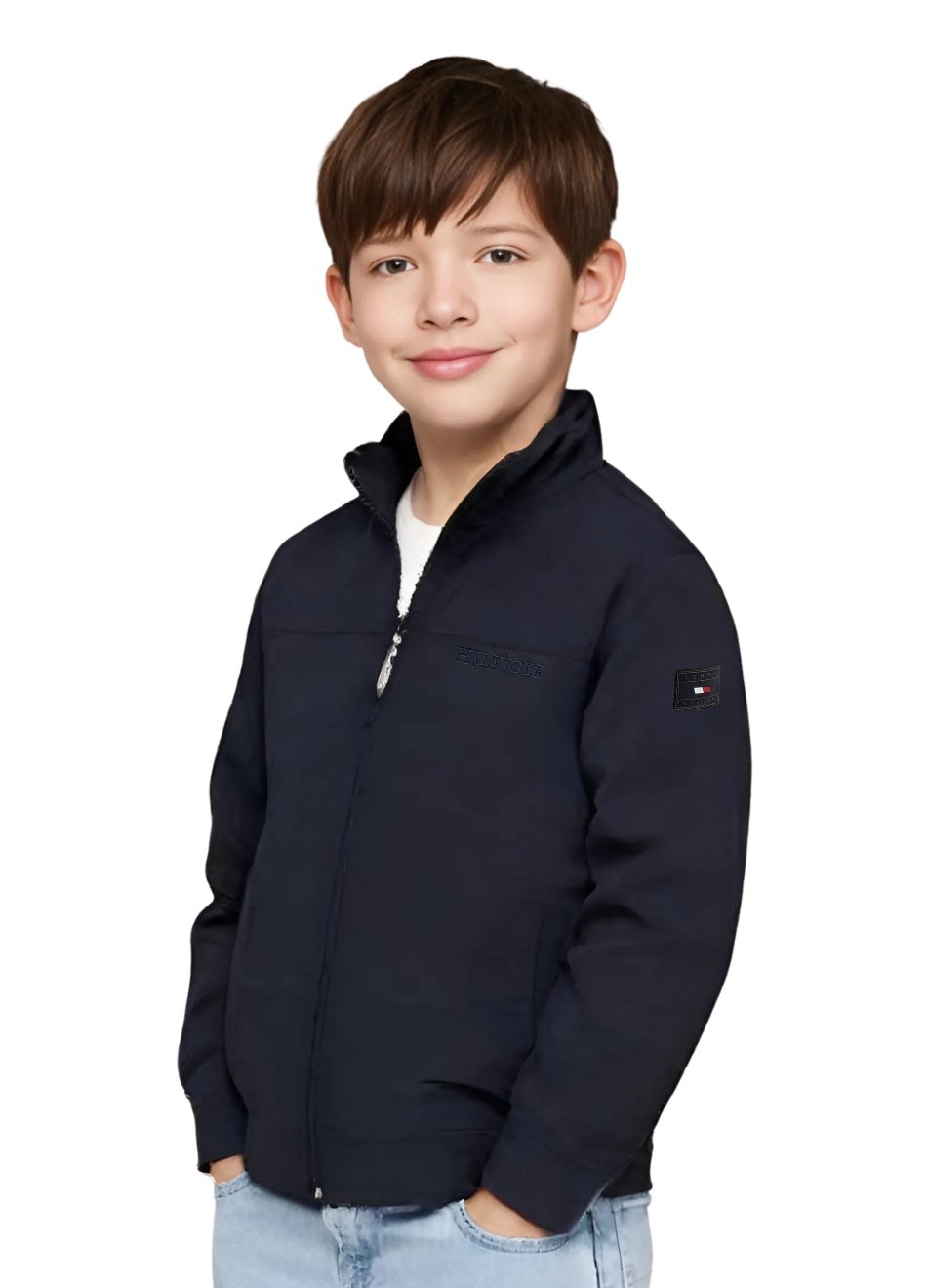 Jaqueta Tommy Hilfiger Infantil Impermeável Marinho Boys Concept