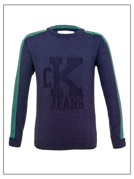 Tricot Calvin Klein Jeans Infantil CKJ Listras Marinho