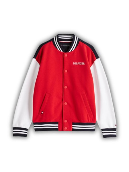 Jaqueta Moletom Tommy Hilfiger Infantil Bomber Colorblock Boys