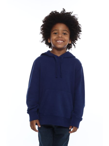 Blusa Moletom Calvin Klein Jeans Infantil CK Capuz Azul Carbono