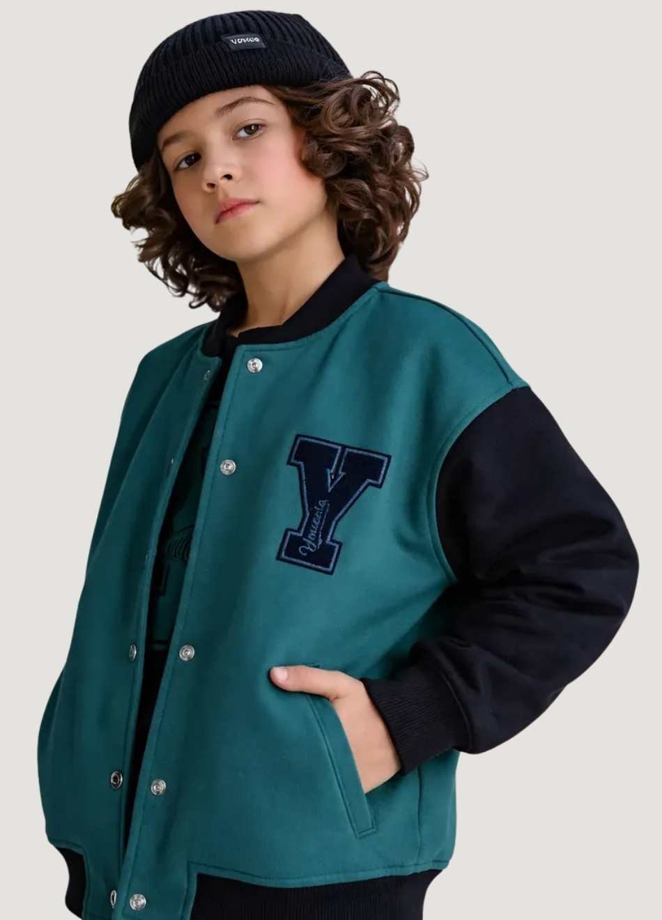Jaqueta Youccie Infantil Bomber College Verde | Boys Concept