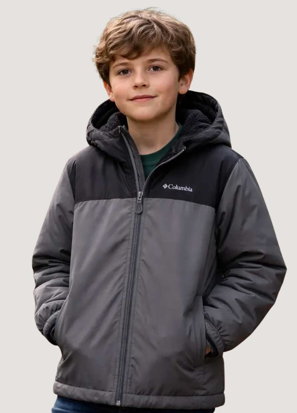 Jaqueta Columbia Infantil Glennaker™ II Sherpa Lined Preta | Boys