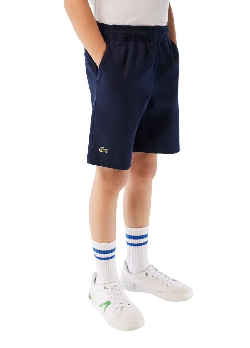 Bermuda Lacoste Infantil em Gabardine de Algodão com Stretch