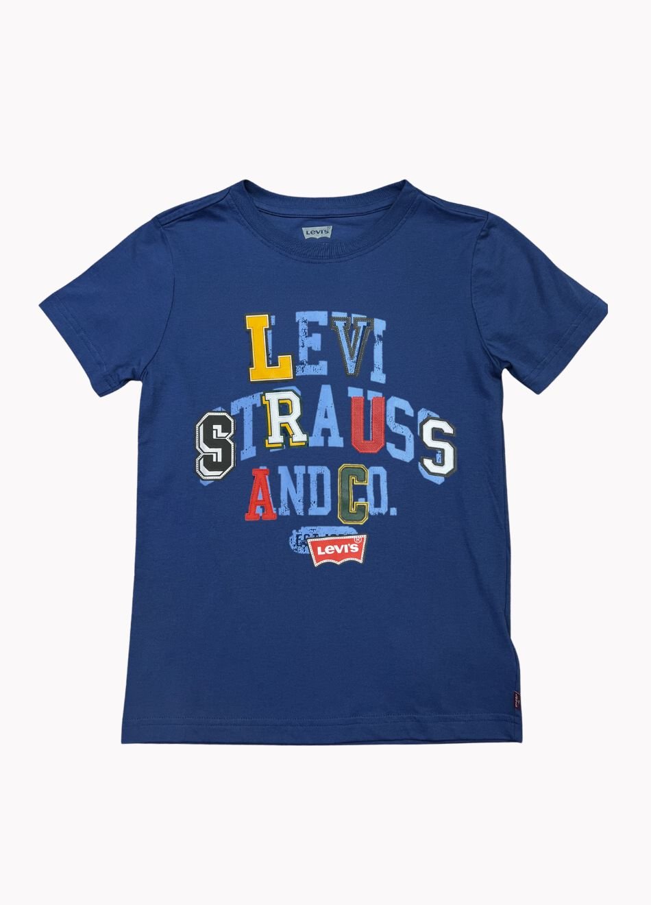 Camiseta Levis Infantil Manga Curta Azul Scrapbook