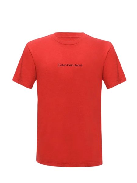 Camiseta Calvin Klein Jeans Infantil Logo Básica Vermelha