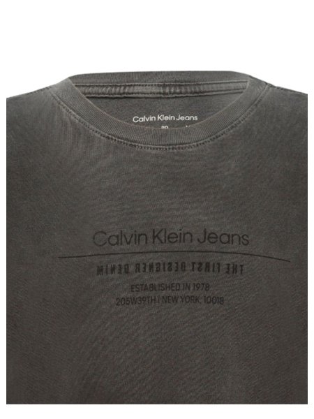 Camiseta Calvin Klein Jeans Infantil Established Chumbo