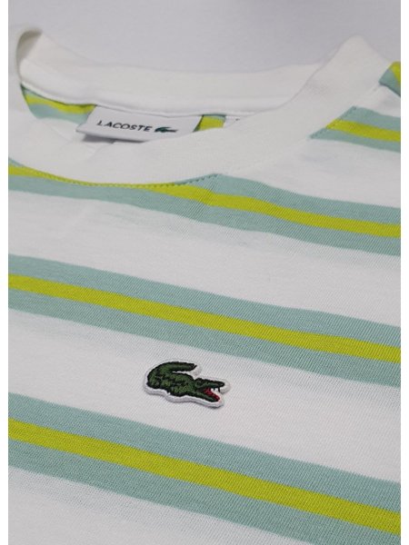 Camiseta Lacoste Infantil Listras Branco SBH