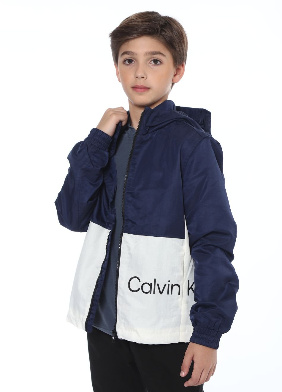 Jaqueta Calvin Klein Jeans Infantil Corta Vento Colorblock