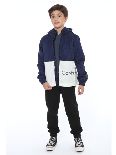 Jaqueta Calvin Klein Jeans Infantil Corta Vento Colorblock