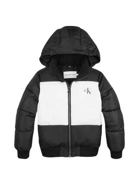 Jaqueta Calvin Klein Jeans Infantil Bomber Colorblock Preto