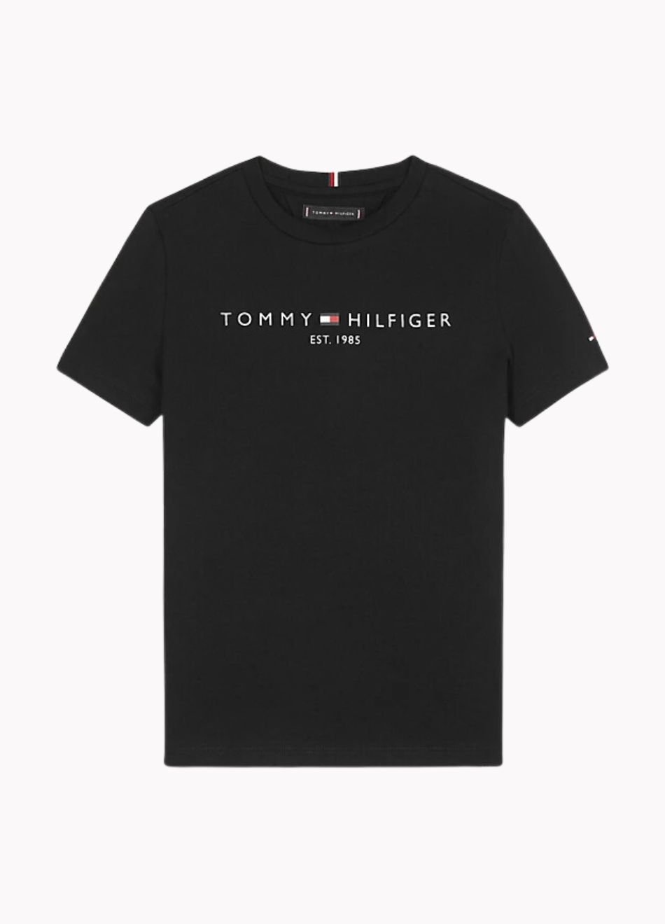 Camiseta Tommy Hilfiger Clássica Gola C Preta - Faz a Boa!