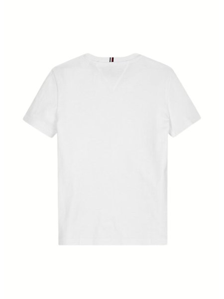 Camiseta Tommy Hilfiger Infantil Branca Logo Peito Essential Tee