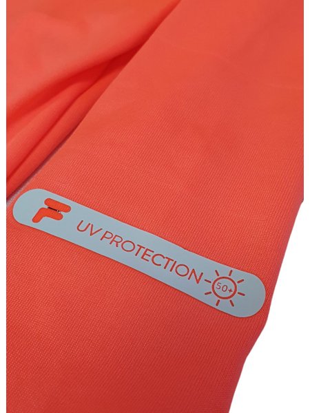 Camiseta Fila Infantil Manga Longa SunProtect 50+ Coral Neon