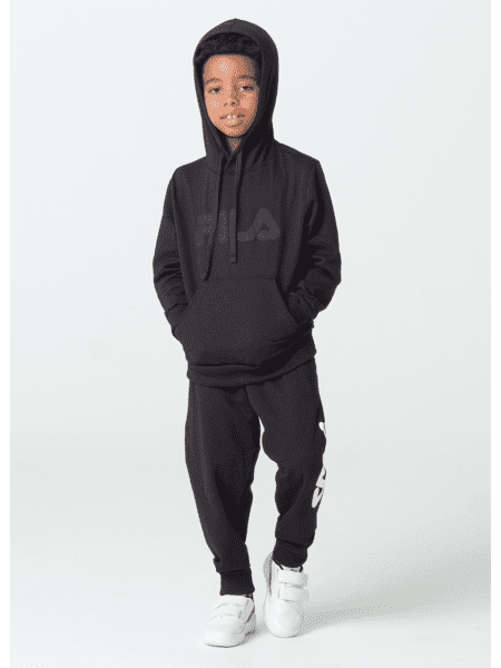 Calça Fila Infantil Moletom Preta Boys Concept