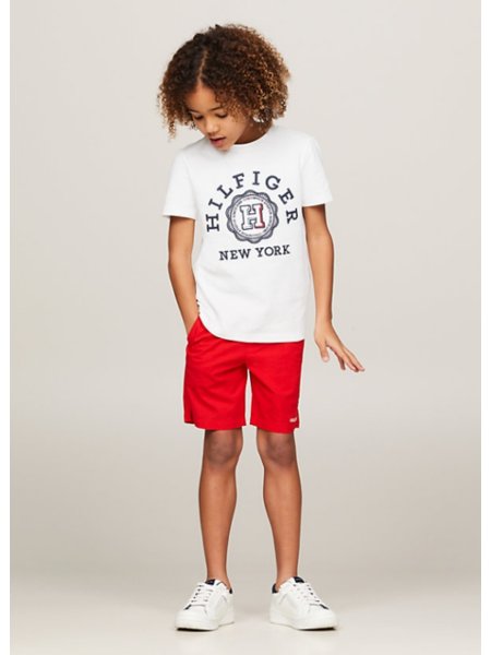 Camiseta Tommy Hilfiger Infantil Algodão Orgânico Latam Branca