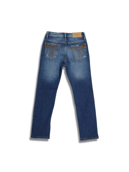 Calça Jeans Calvin Klein Infantil Skinny Azul Médio Puídos