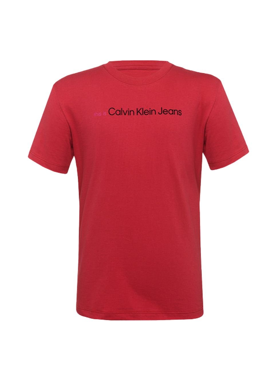 Camiseta Calvin Klein Jeans Palito Horizontal Feminina Branco