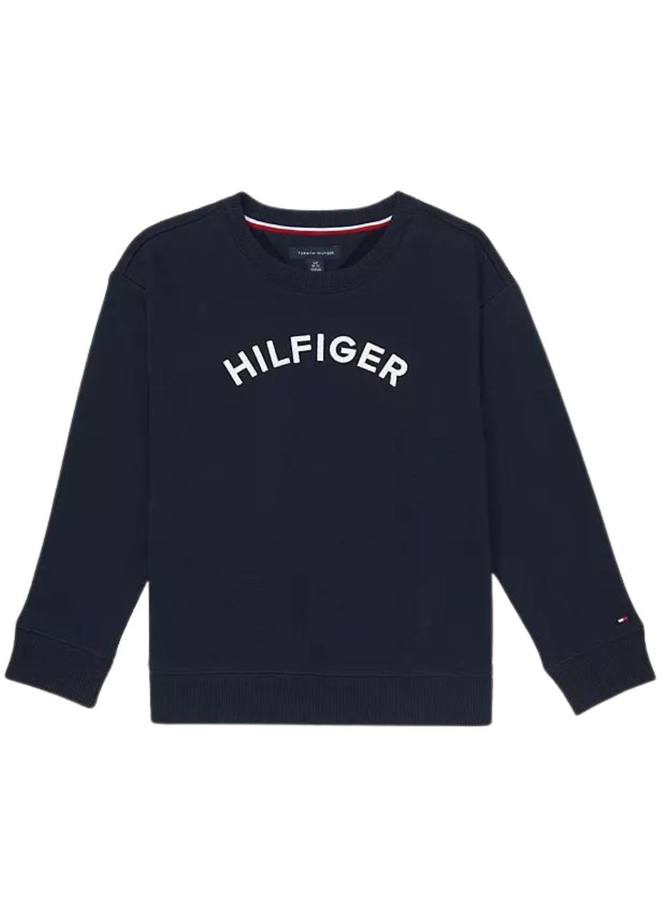 Blusa Moletom Tommy Hilfiger Infantil Arch Logo Bordado Azul