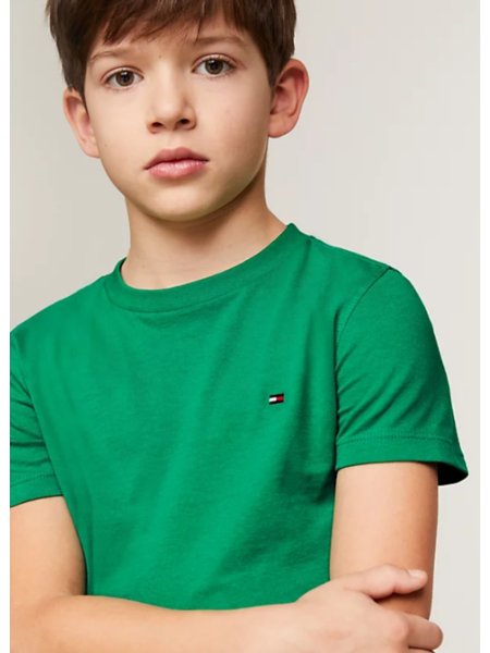 Camiseta Tommy Hilfiger Infantil Algodão Orgânico  Olympic Green