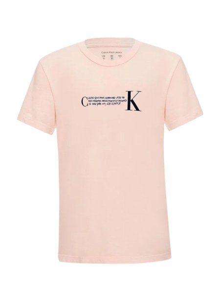 Camiseta Calvin Klein Jeans Infantil C "texto" K Rosa