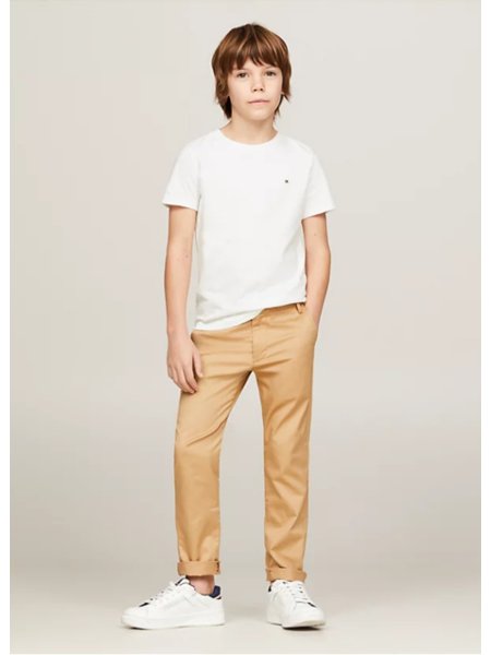 Camiseta Tommy Hilfiger Infantil Algodão Orgânico  Bright White
