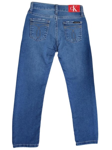 Calça Jeans Calvin Klein Infantil Five Pockets Skinny Azul