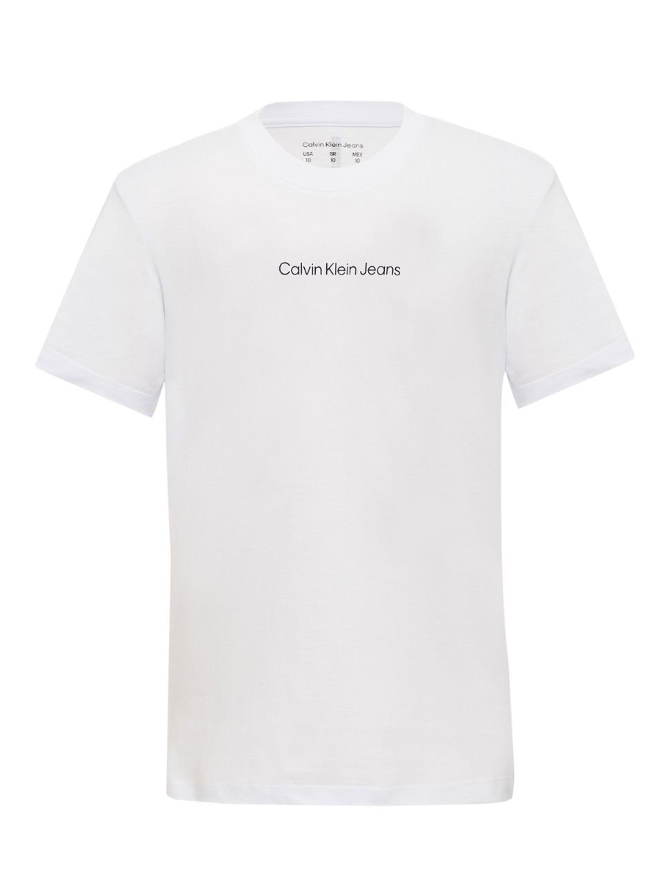 Camiseta Calvin Klein Jeans Infantil Logo Básica Branca